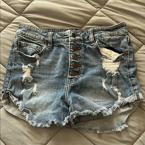 Distressed Denim Shorts